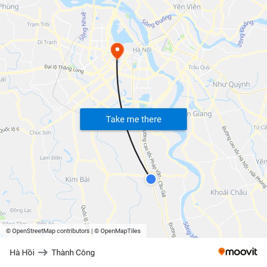 Hà Hồi to Thành Công map