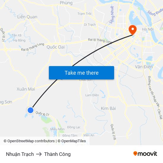 Nhuận Trạch to Thành Công map