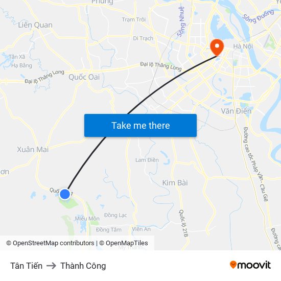 Tân Tiến to Thành Công map