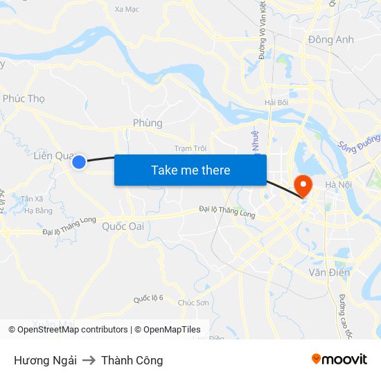 Hương Ngải to Thành Công map