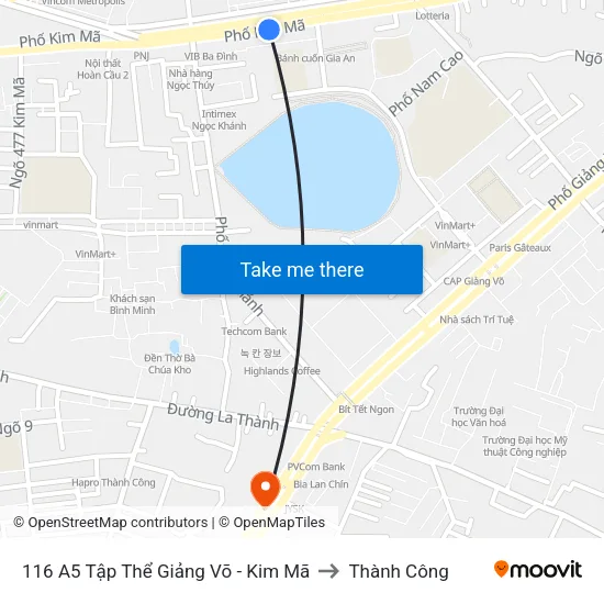 116 A5 Tập Thể Giảng Võ - Kim Mã to Thành Công map