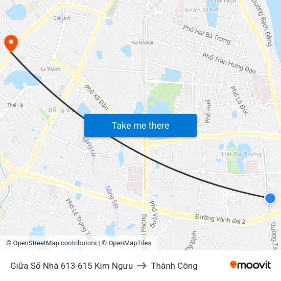 Giữa Số Nhà 613-615 Kim Ngưu to Thành Công map