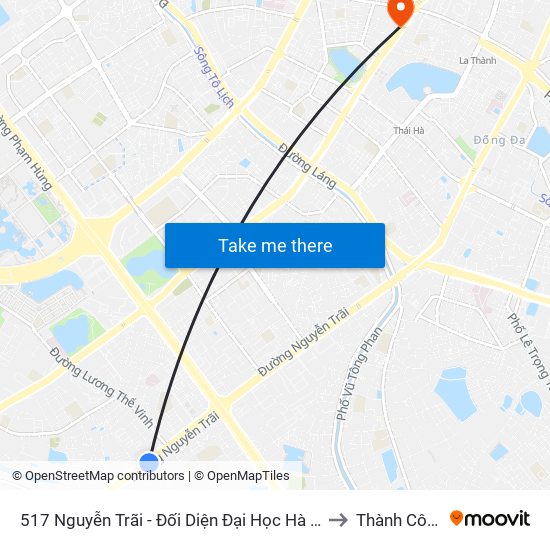 517 Nguyễn Trãi - Đối Diện Đại Học Hà Nội to Thành Công map