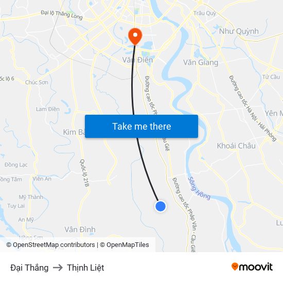 Đại Thắng to Thịnh Liệt map