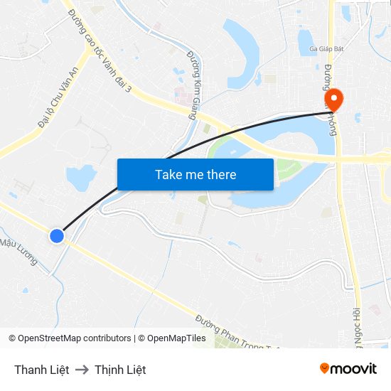 Thanh Liệt to Thịnh Liệt map