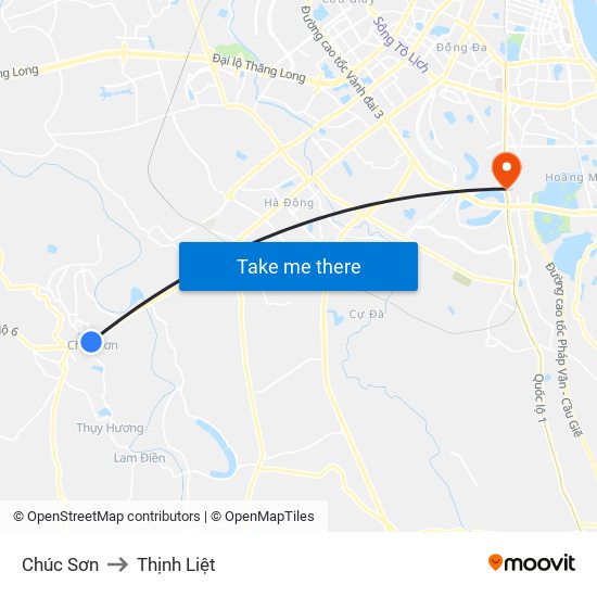 Chúc Sơn to Thịnh Liệt map
