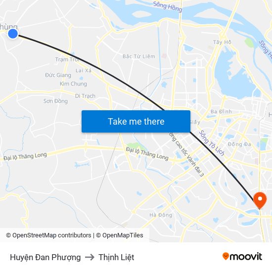 Huyện Đan Phượng to Thịnh Liệt map