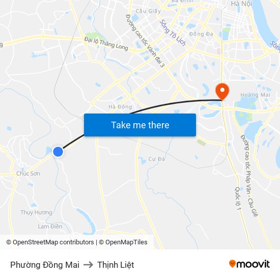 Phường Đồng Mai to Thịnh Liệt map