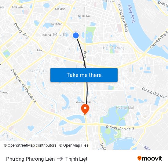 Phường Phương Liên to Thịnh Liệt map