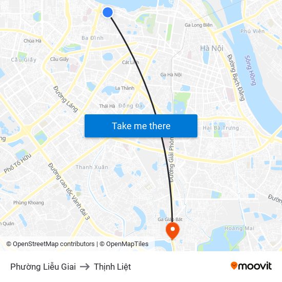 Phường Liễu Giai to Thịnh Liệt map