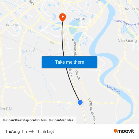 Thường Tín to Thịnh Liệt map