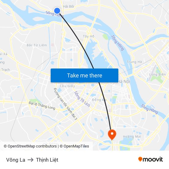 Võng La to Thịnh Liệt map