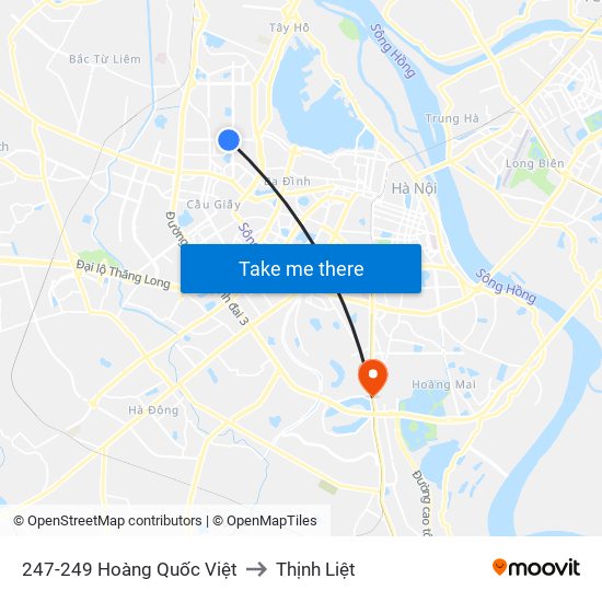 247-249 Hoàng Quốc Việt to Thịnh Liệt map