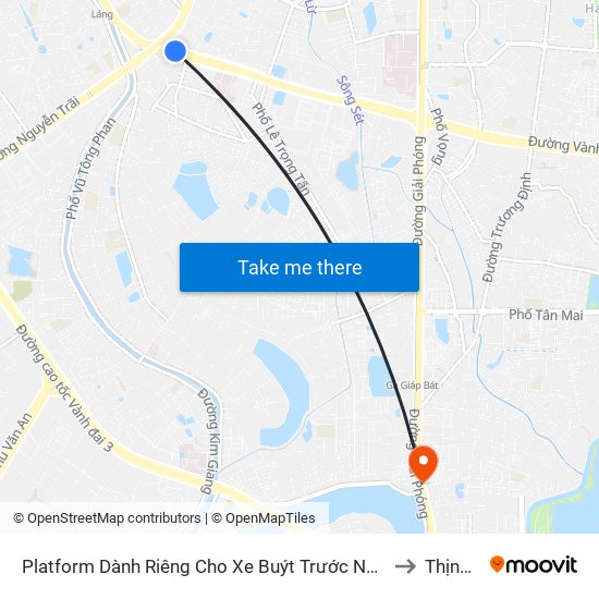 Platform Dành Riêng Cho Xe Buýt Trước Nhà 604 Trường Chinh to Thịnh Liệt map