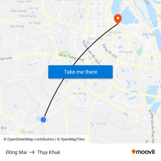 Đồng Mai to Thụy Khuê map