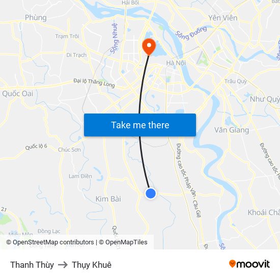 Thanh Thùy to Thụy Khuê map