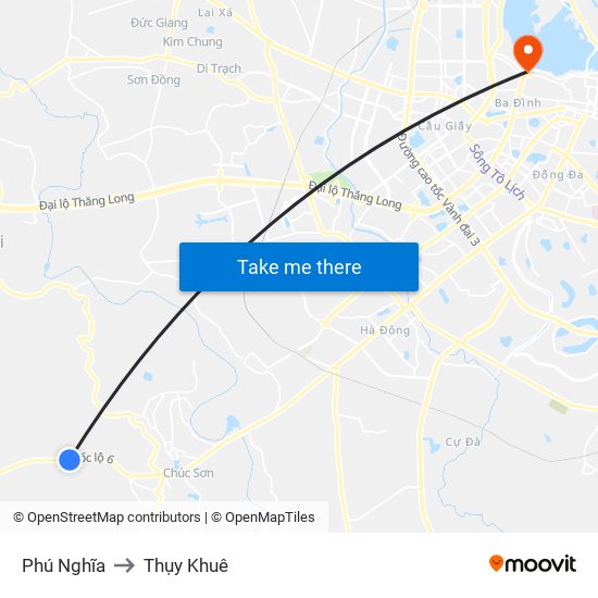 Phú Nghĩa to Thụy Khuê map