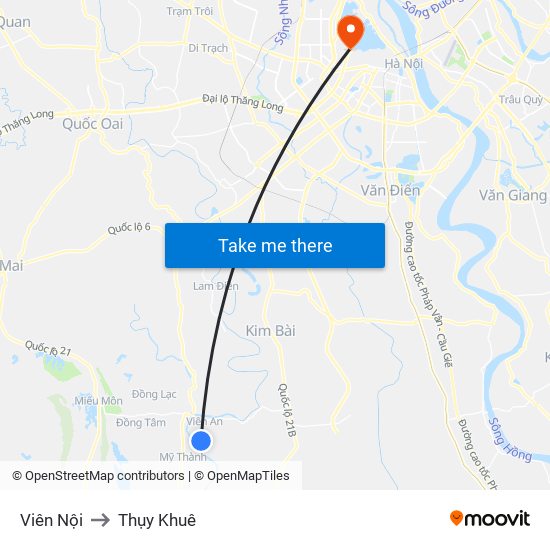 Viên Nội to Thụy Khuê map