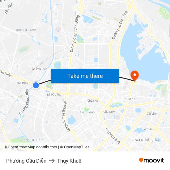 Phường Cầu Diễn to Thụy Khuê map