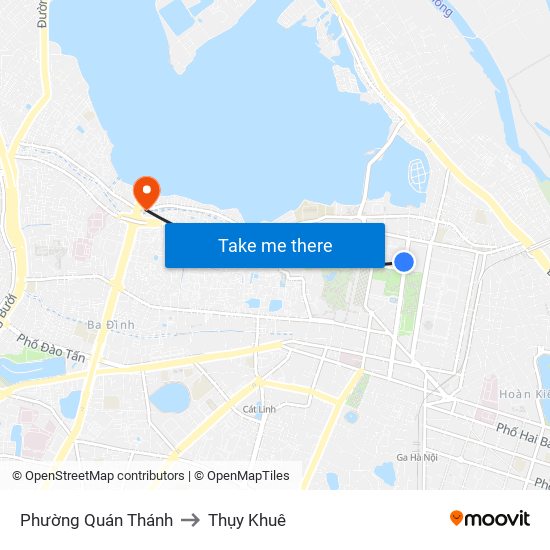 Phường Quán Thánh to Thụy Khuê map