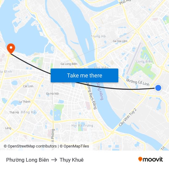 Phường Long Biên to Thụy Khuê map