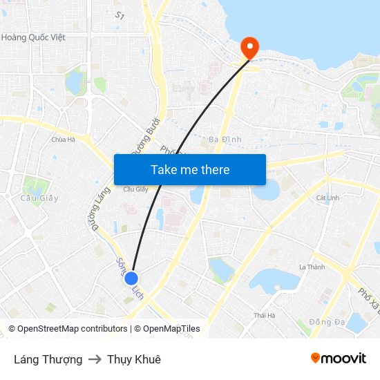 Láng Thượng to Thụy Khuê map