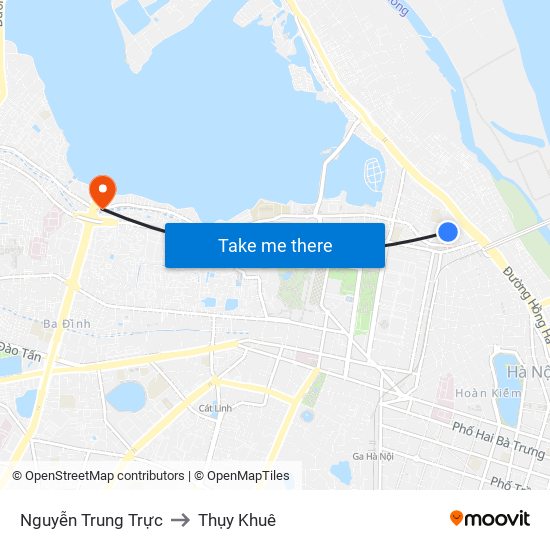Nguyễn Trung Trực to Thụy Khuê map