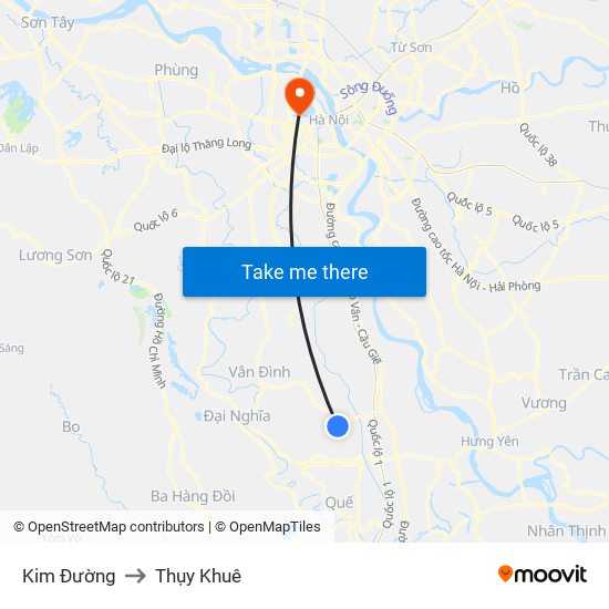 Kim Đường to Thụy Khuê map