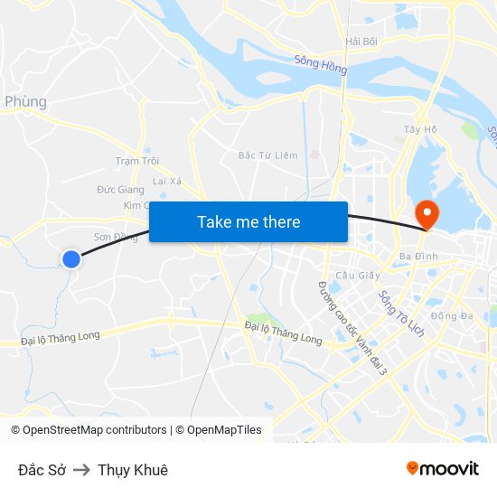 Đắc Sở to Thụy Khuê map