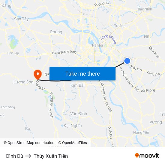 Đình Dù to Thủy Xuân Tiên map