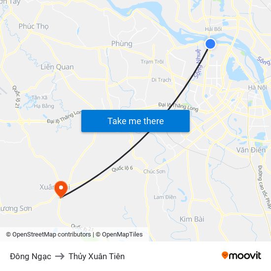 Đông Ngạc to Thủy Xuân Tiên map