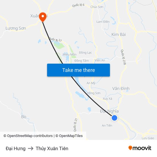 Đại Hưng to Thủy Xuân Tiên map