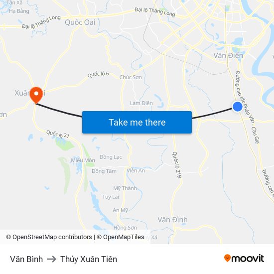 Văn Bình to Thủy Xuân Tiên map