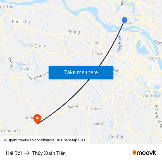 Hải Bối to Thủy Xuân Tiên map