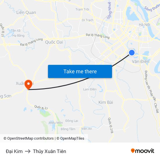 Đại Kim to Thủy Xuân Tiên map