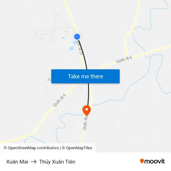 Xuân Mai to Thủy Xuân Tiên map