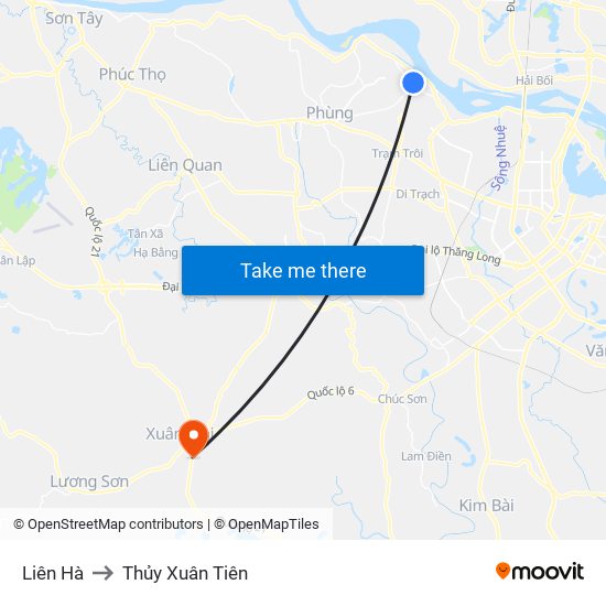 Liên Hà to Thủy Xuân Tiên map