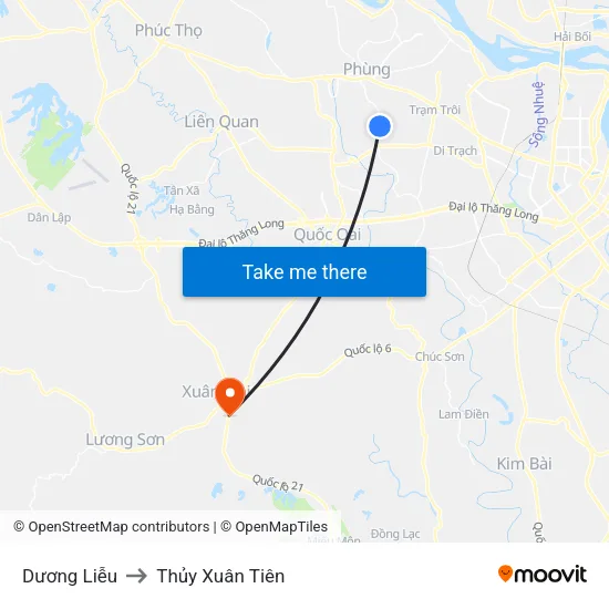 Dương Liễu to Thủy Xuân Tiên map
