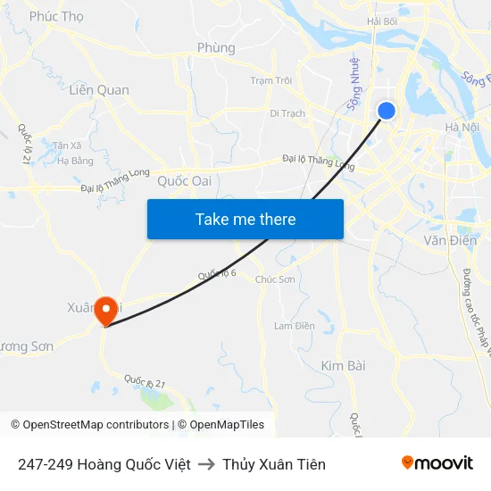 247-249 Hoàng Quốc Việt to Thủy Xuân Tiên map