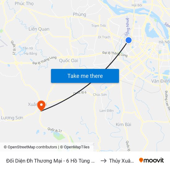 Đối Diện Đh Thương Mại - 6 Hồ Tùng Mậu (Cột Sau) to Thủy Xuân Tiên map