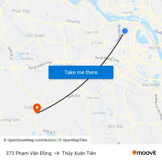 373 Phạm Văn Đồng to Thủy Xuân Tiên map