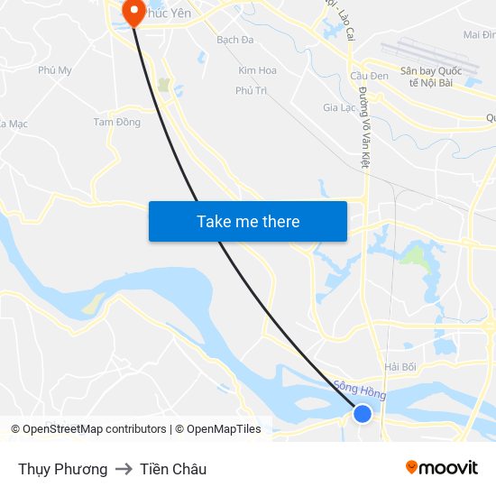 Thụy Phương to Tiền Châu map