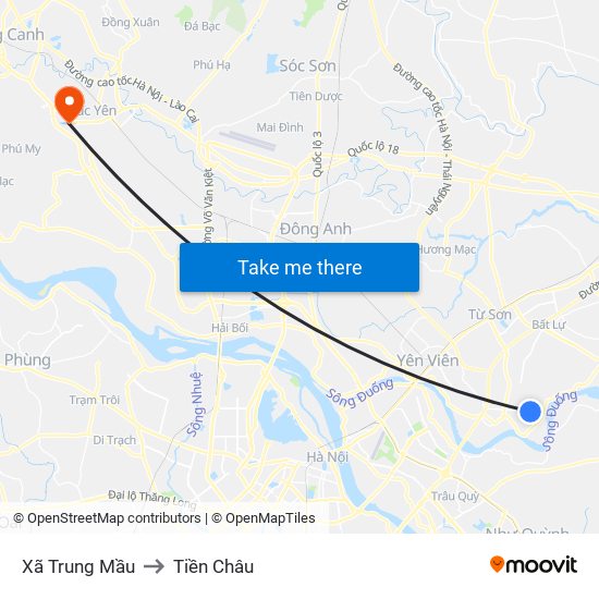 Xã Trung Mầu to Tiền Châu map