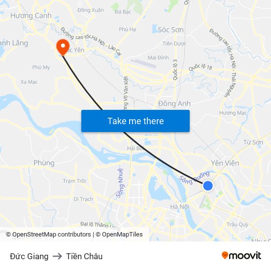 Đức Giang to Tiền Châu map