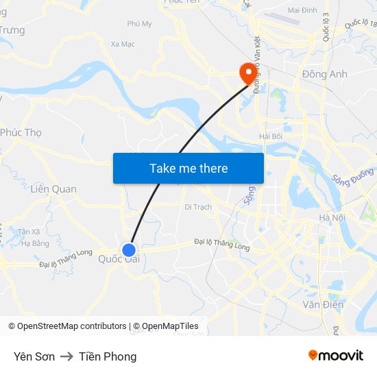 Yên Sơn to Tiền Phong map