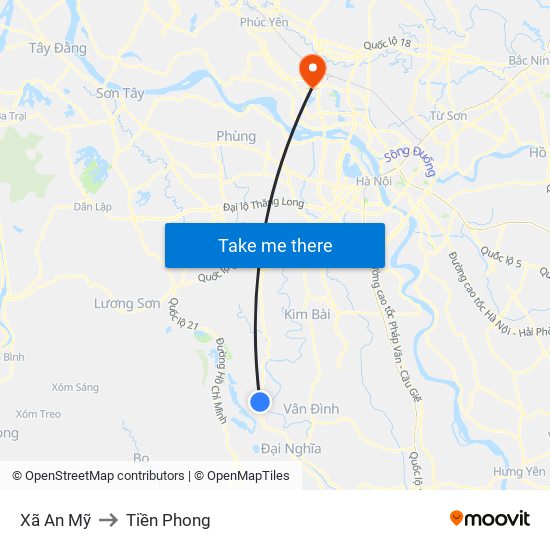 Xã An Mỹ to Tiền Phong map