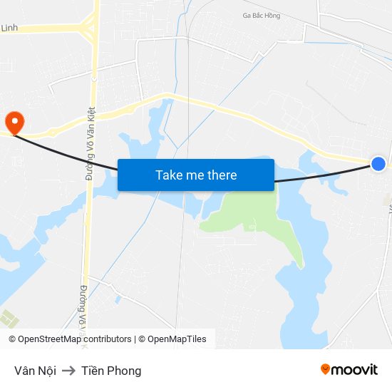 Vân Nội to Tiền Phong map