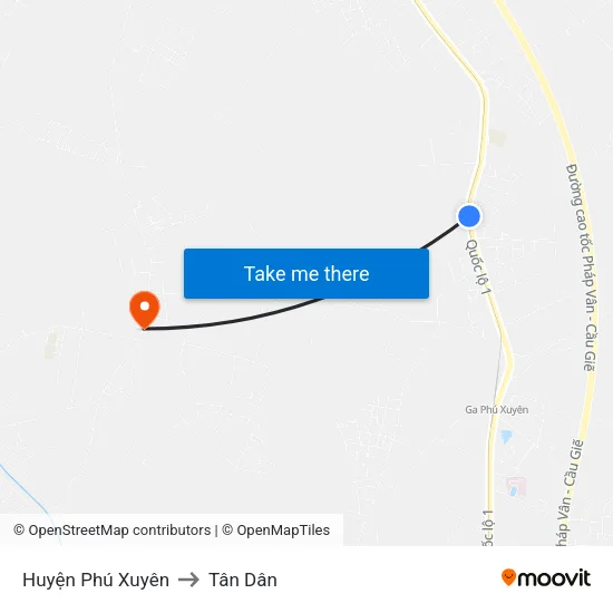 Huyện Phú Xuyên to Tân Dân map