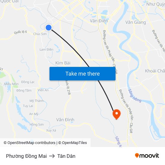 Phường Đồng Mai to Tân Dân map