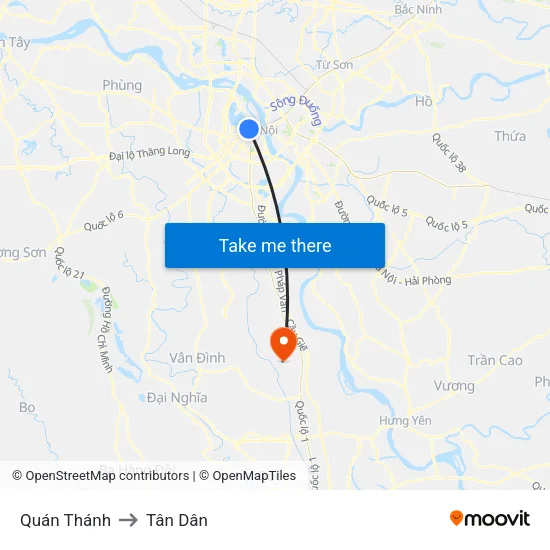 Quán Thánh to Tân Dân map